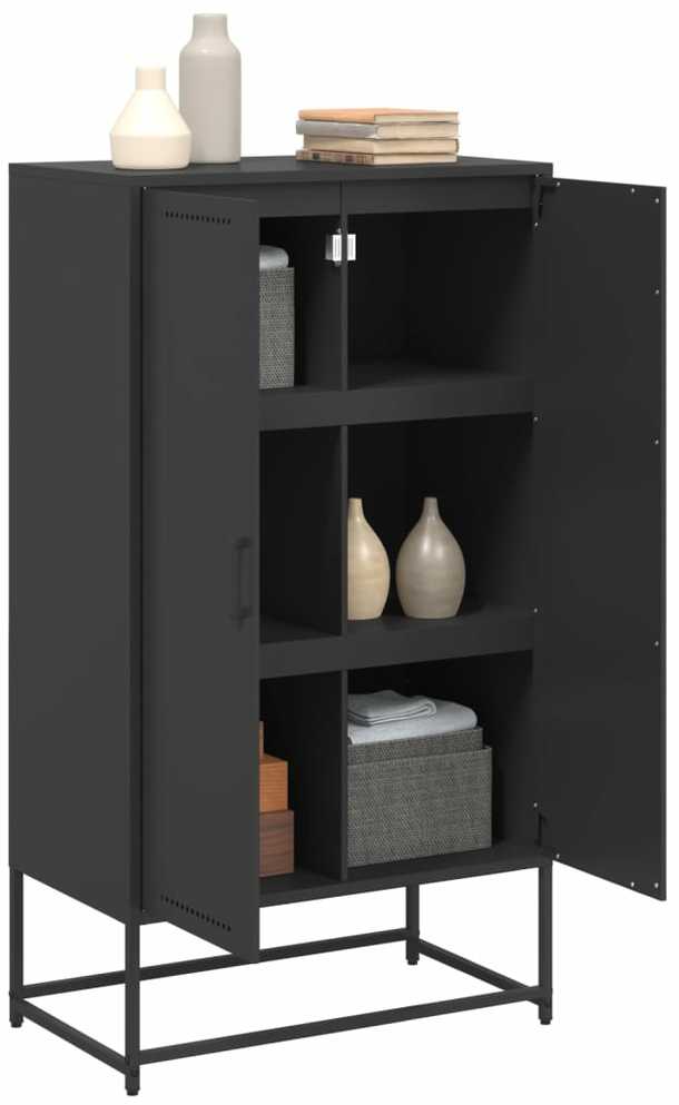 Komoda, juodos spalvos, 68,5x38,5x123,5cm, plienas
