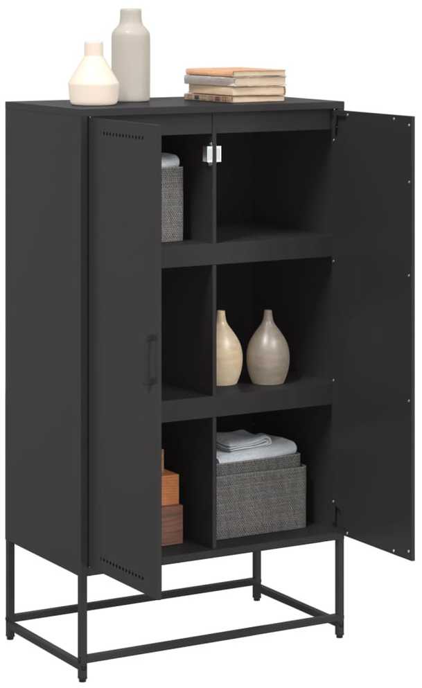 Komoda, juodos spalvos, 68,5x38,5x123,5cm, plienas