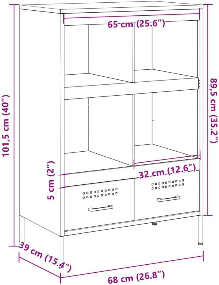 Komoda, juodos spalvos, 68x39x101,5cm, plienas