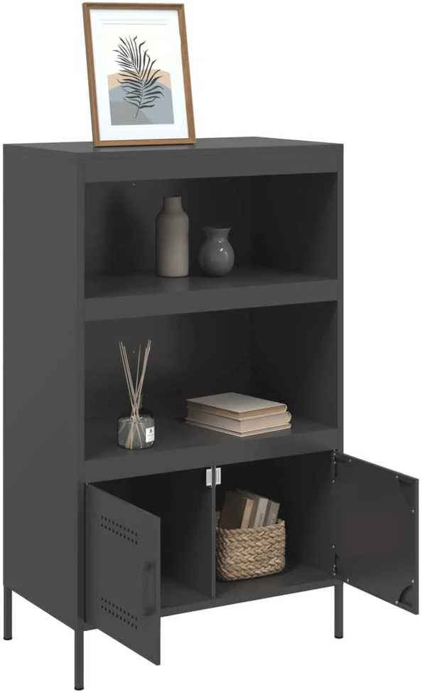 Komoda, juodos spalvos, 68x39x113cm, plienas