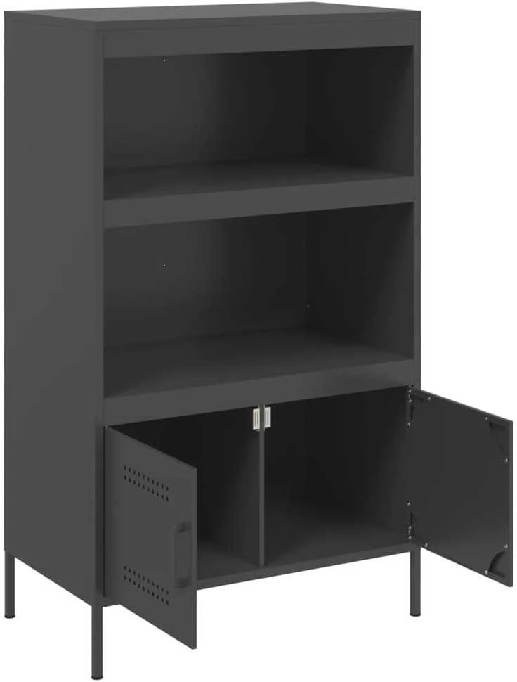 Komoda, juodos spalvos, 68x39x113cm, plienas