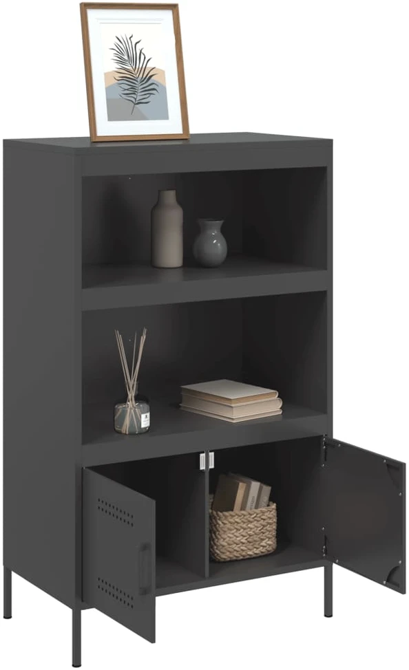 Komoda, juodos spalvos, 68x39x113cm, plienas