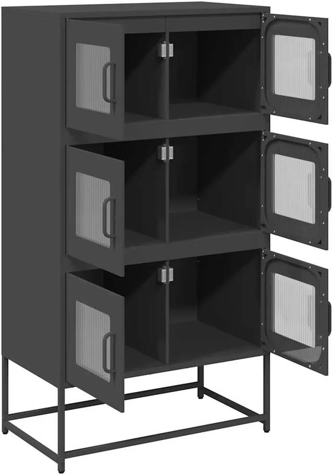 Komoda, juodos spalvos, 68x39x123 cm, plienas