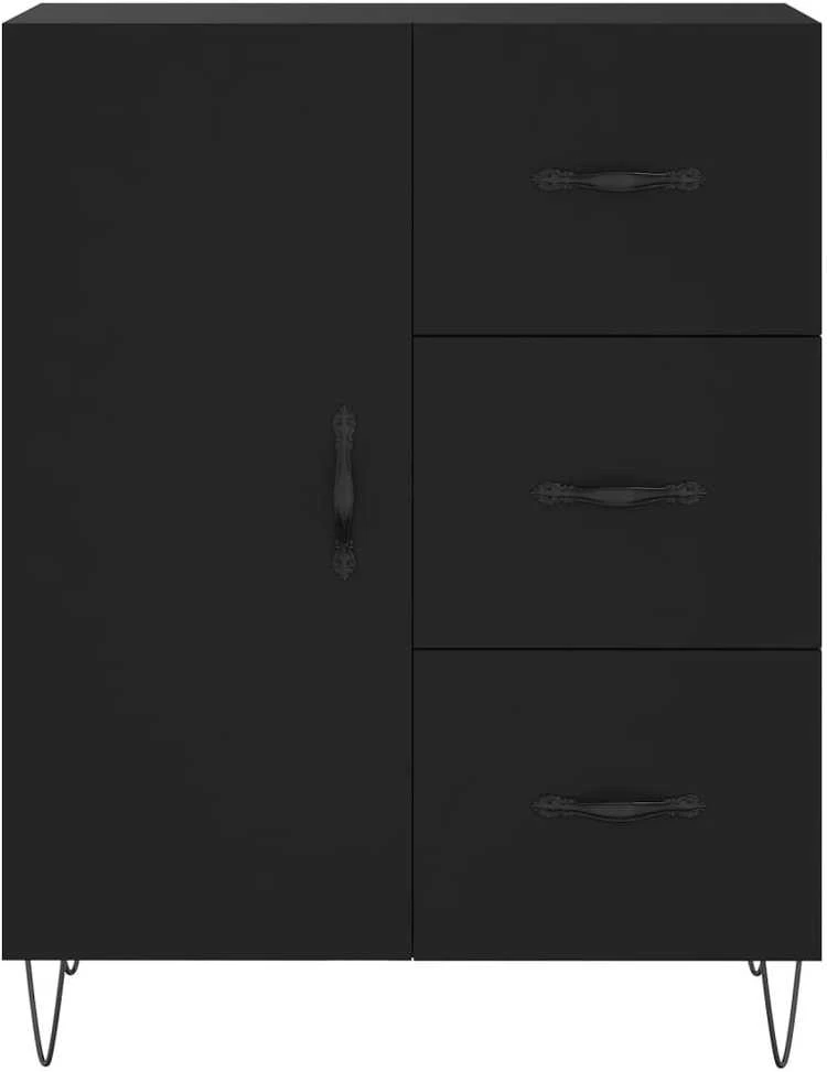 Komoda, juodos spalvos, 69,5x34x180cm, apdirbta mediena