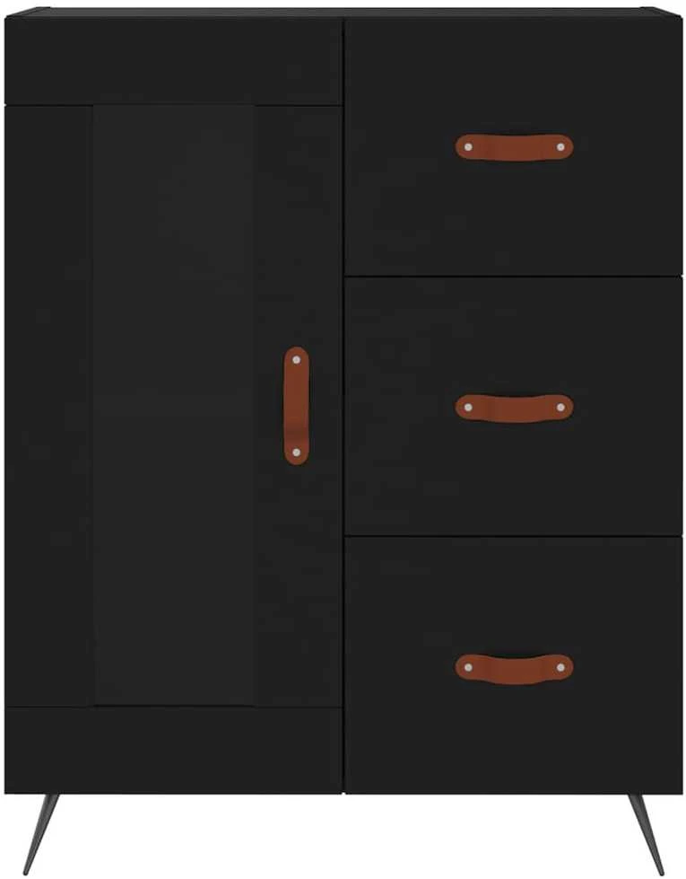 Komoda, juodos spalvos, 69,5x34x180cm, apdirbta mediena