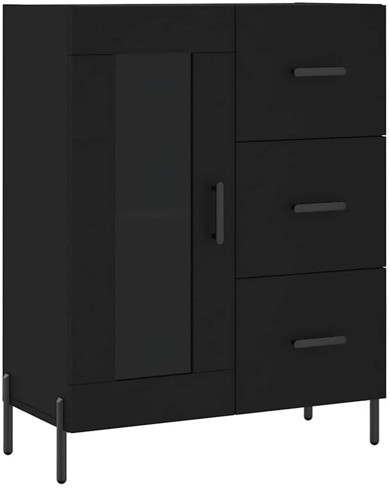 Komoda, juodos spalvos, 69,5x34x180cm, apdirbta mediena