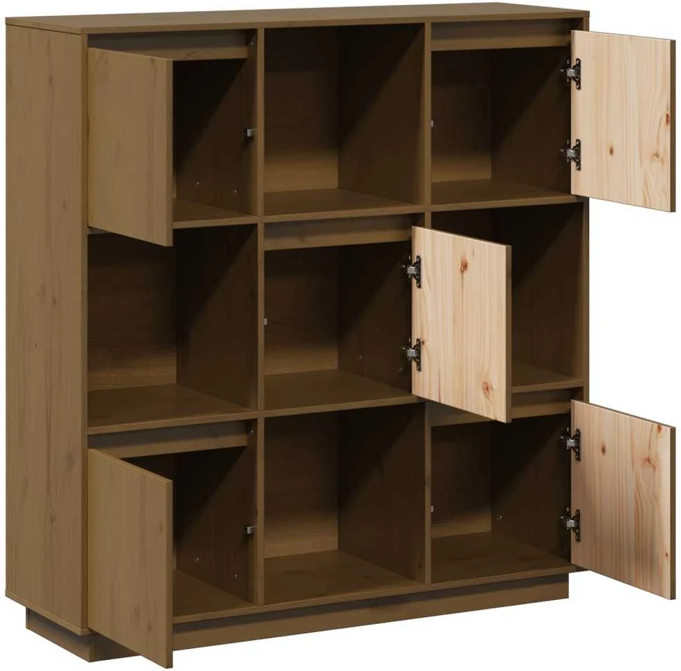 Komoda, medaus ruda, 110,5x35x117cm, pušies medienos masyvas