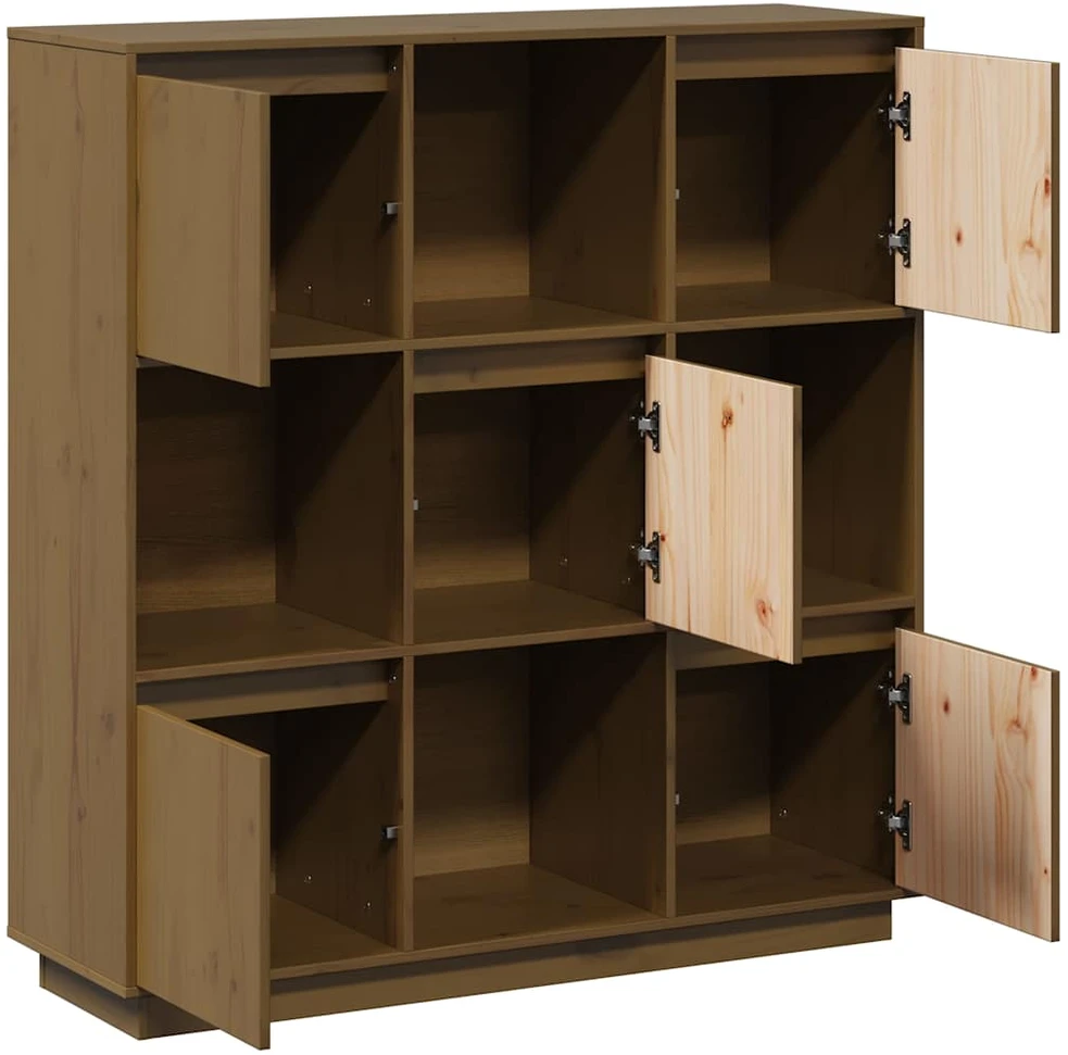Komoda, medaus ruda, 110,5x35x117cm, pušies medienos masyvas
