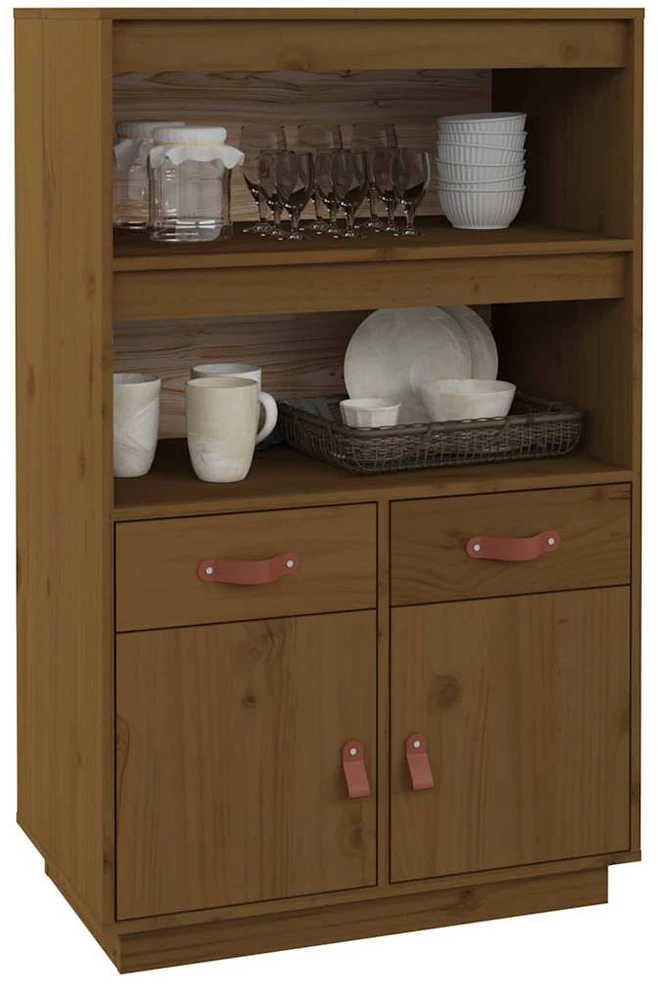 Komoda, medaus ruda, 67x40x108,5cm, pušies medienos masyvas