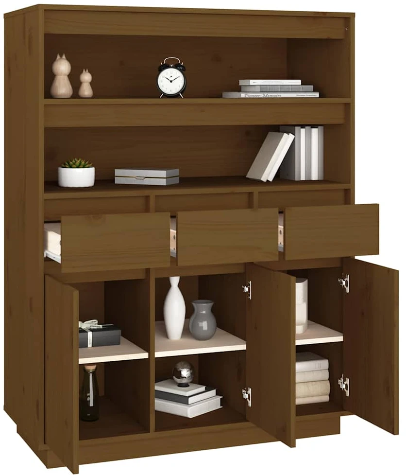 Komoda, medaus ruda, 89x40x116,5cm, pušies medienos masyvas