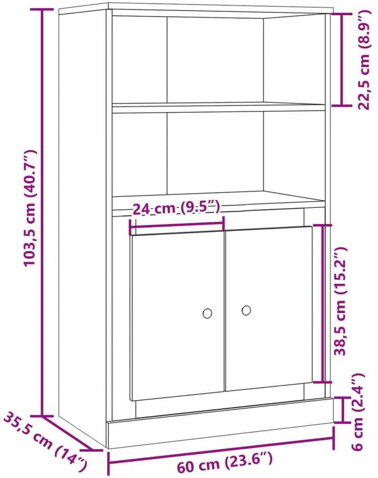 Komoda, medienos spalvos, 60x35,5x103,5cm, apdirbta mediena