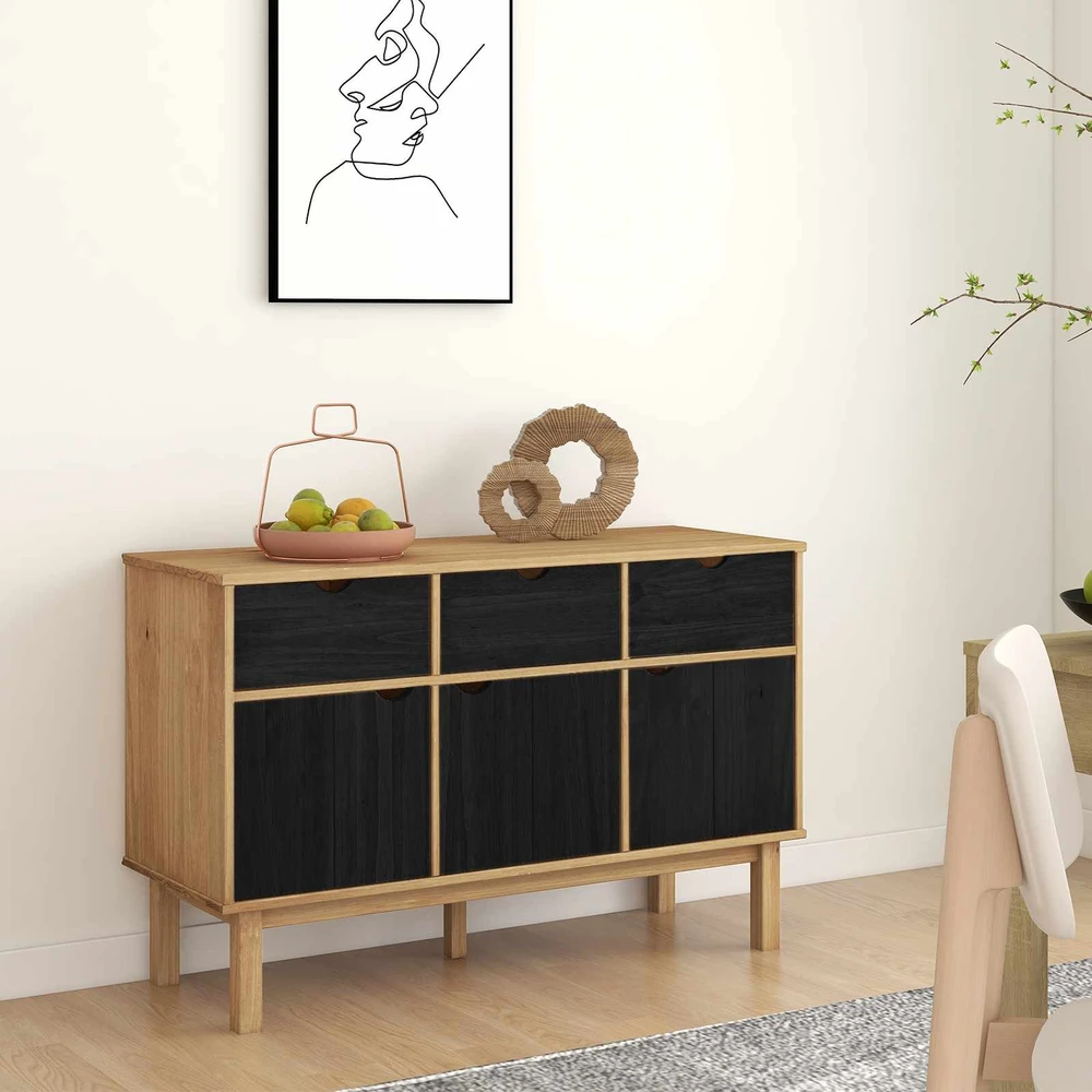 Komoda OTTA Ruda ir juoda 114 x 43 x 73,5 cm