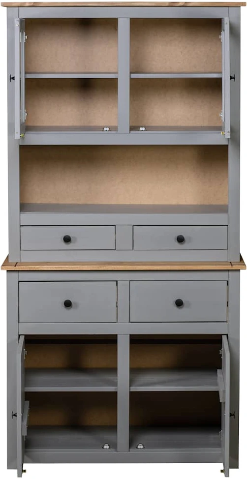 Komoda Panama, pilkos sp., 93x40.5x180 cm, pušies med. masyvas