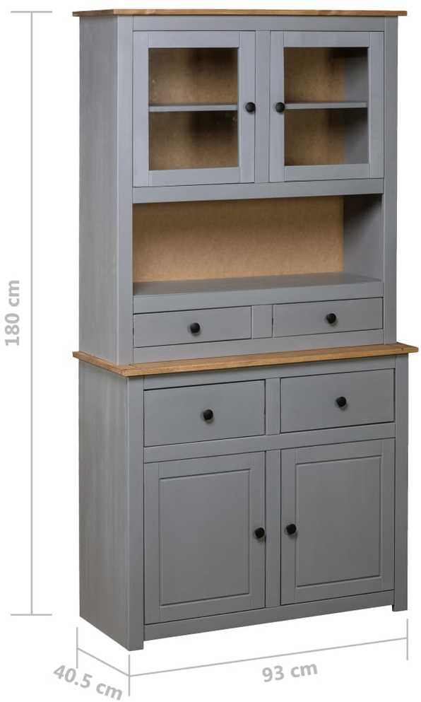 Komoda Panama, pilkos sp., 93x40.5x180 cm, pušies med. masyvas