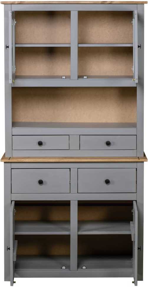 Komoda Panama, pilkos sp., 93x40.5x180 cm, pušies med. masyvas
