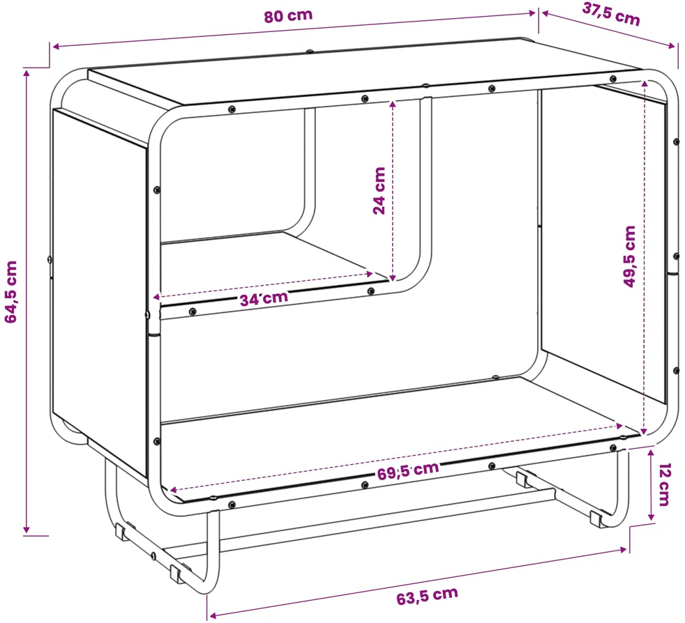 Komoda Pilka Sonoma 80 x 37,5 x 64,5 cm Apdorota mediena
