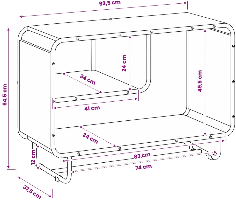 Komoda Pilka Sonoma 93,5 x 37,5 x 64,5 cm Apdorota mediena