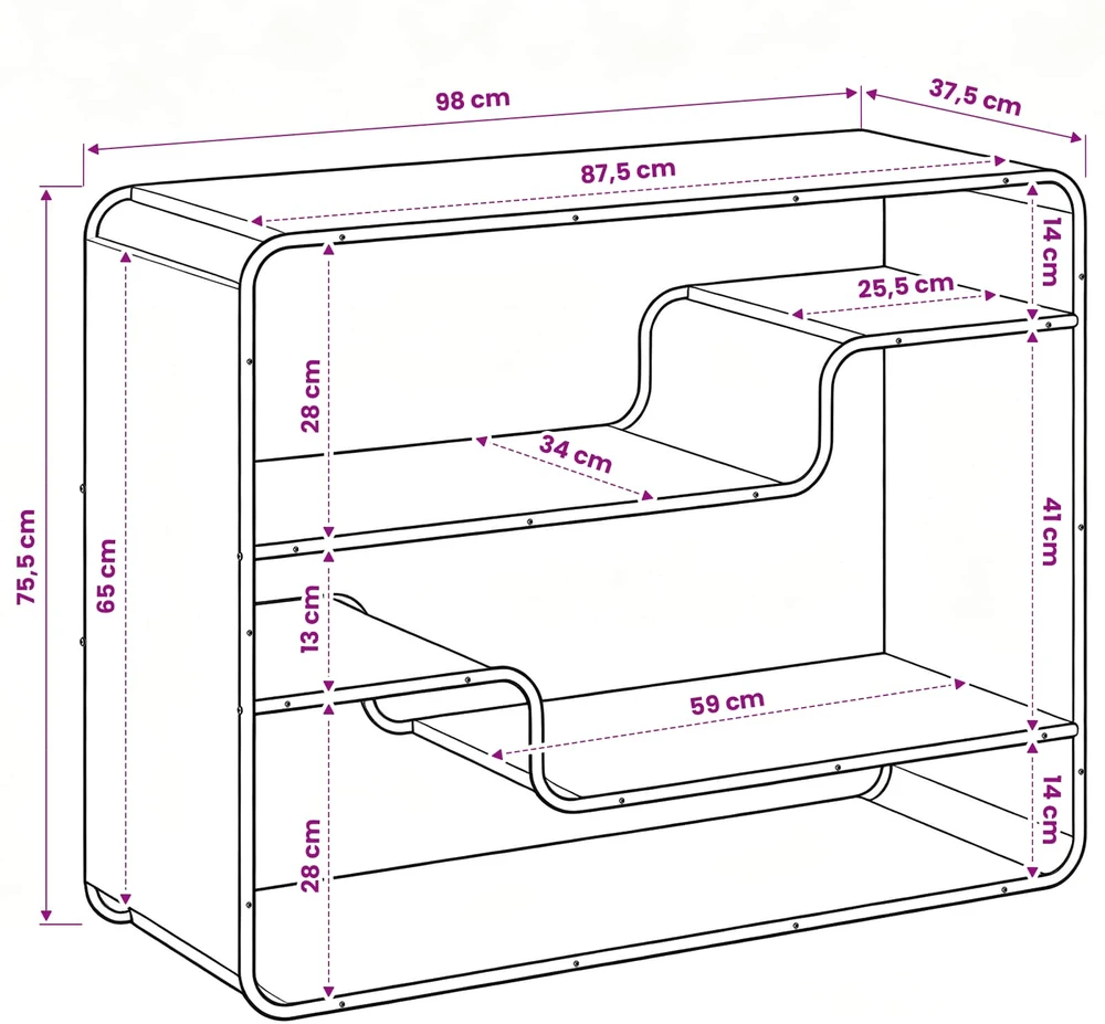 Komoda Pilka Sonoma 98 x 37.5 x 75.5 cm Apdorota mediena