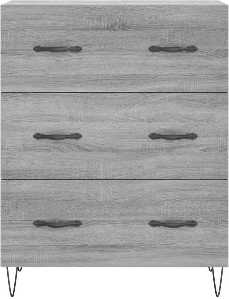 Komoda, pilkos ąžuolo spalvos, 69,5x34x180cm, apdirbta mediena