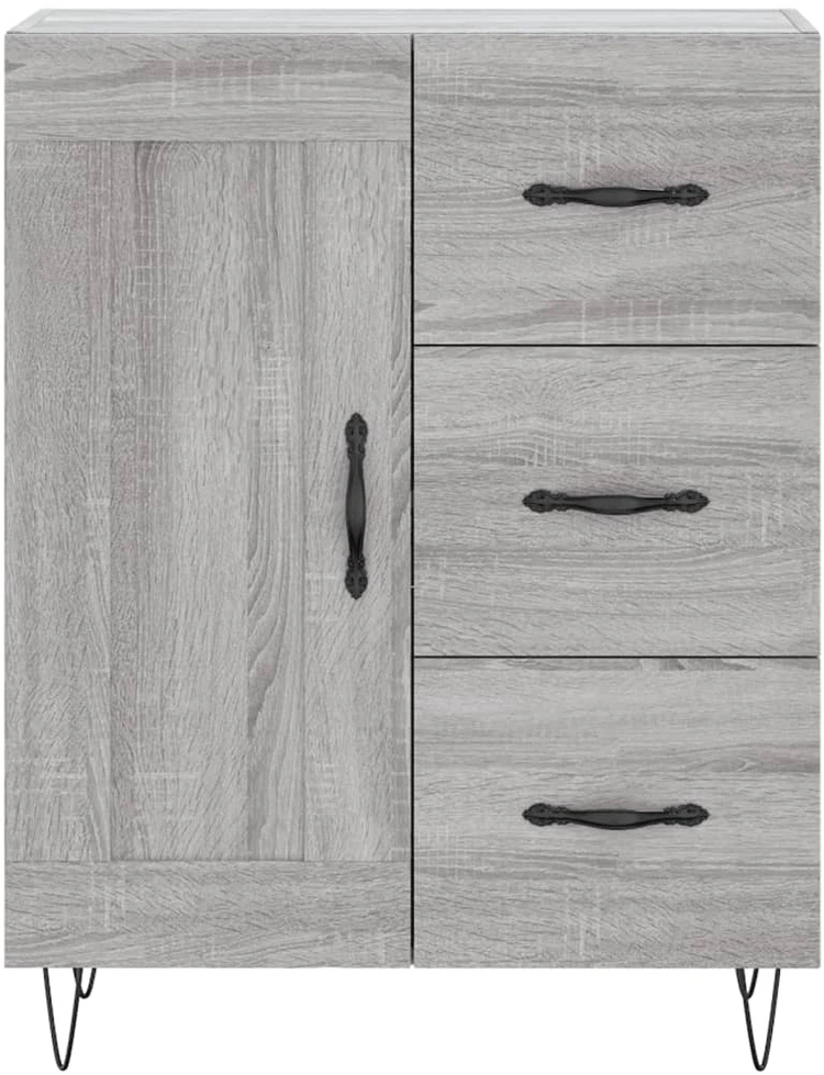 Komoda, pilkos ąžuolo spalvos, 69,5x34x180cm, apdirbta mediena