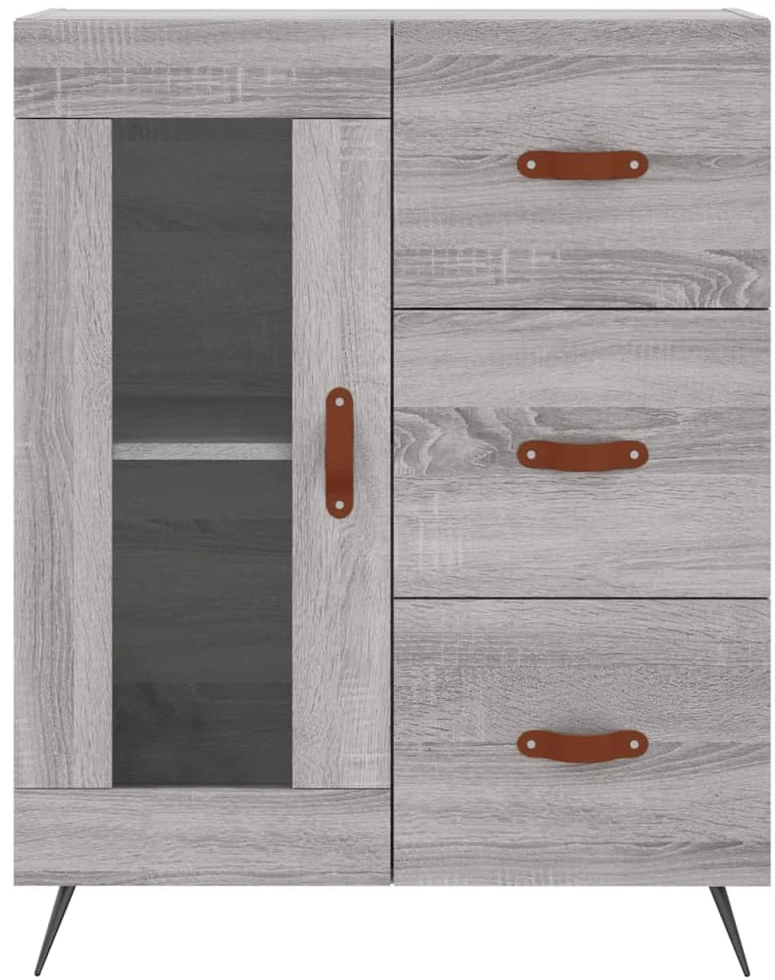 Komoda, pilkos ąžuolo spalvos, 69,5x34x180cm, apdirbta mediena