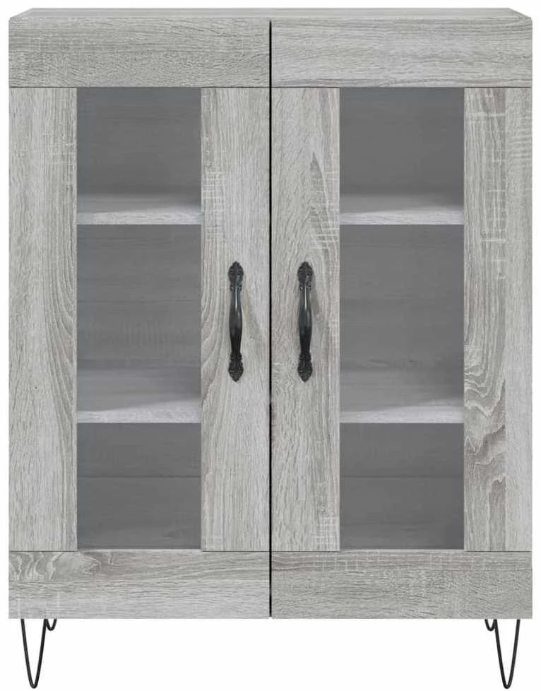 Komoda, pilkos ąžuolo spalvos, 69,5x34x180cm, apdirbta mediena