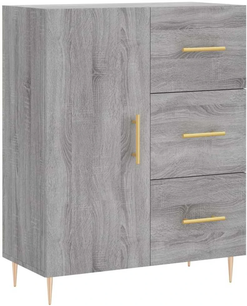 Komoda, pilkos ąžuolo spalvos, 69,5x34x180cm, apdirbta mediena