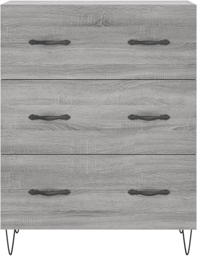 Komoda, pilkos ąžuolo spalvos, 69,5x34x180cm, apdirbta mediena