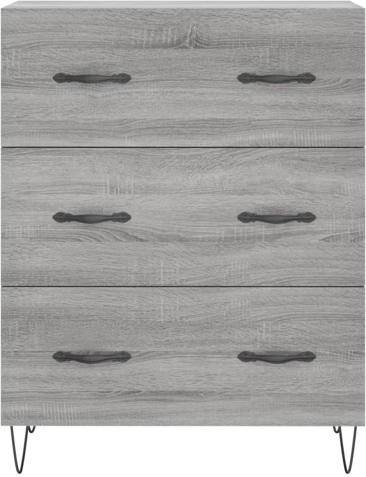 Komoda, pilkos ąžuolo spalvos, 69,5x34x180cm, apdirbta mediena