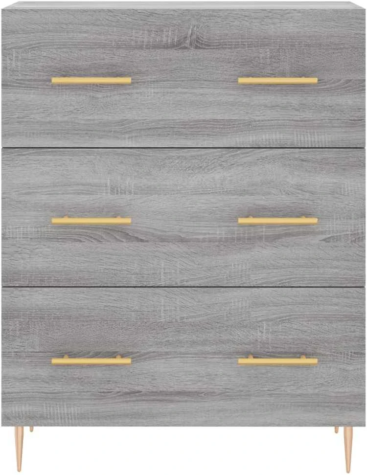 Komoda, pilkos ąžuolo spalvos, 69,5x34x180cm, apdirbta mediena