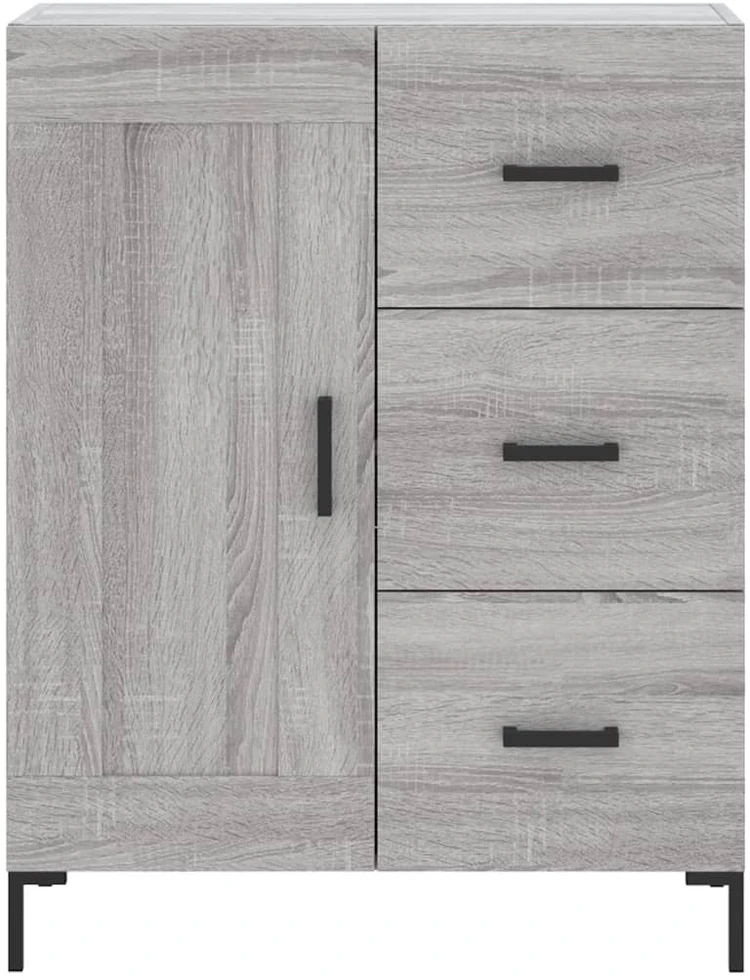 Komoda, pilkos ąžuolo spalvos, 69,5x34x180cm, apdirbta mediena