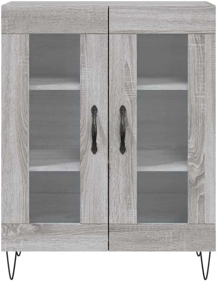 Komoda, pilkos ąžuolo spalvos, 69,5x34x180cm, apdirbta mediena