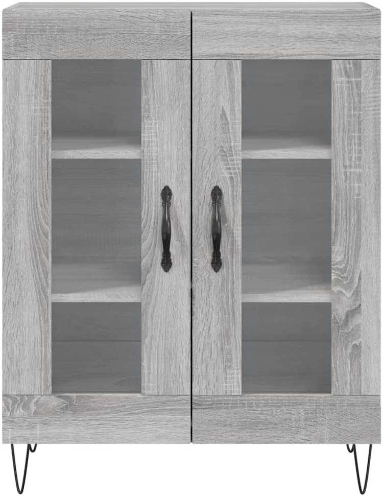 Komoda, pilkos ąžuolo spalvos, 69,5x34x180cm, apdirbta mediena