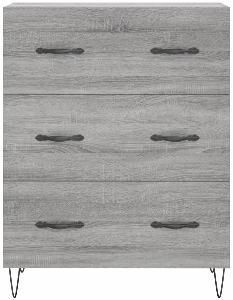 Komoda, pilkos ąžuolo spalvos, 69,5x34x180cm, apdirbta mediena