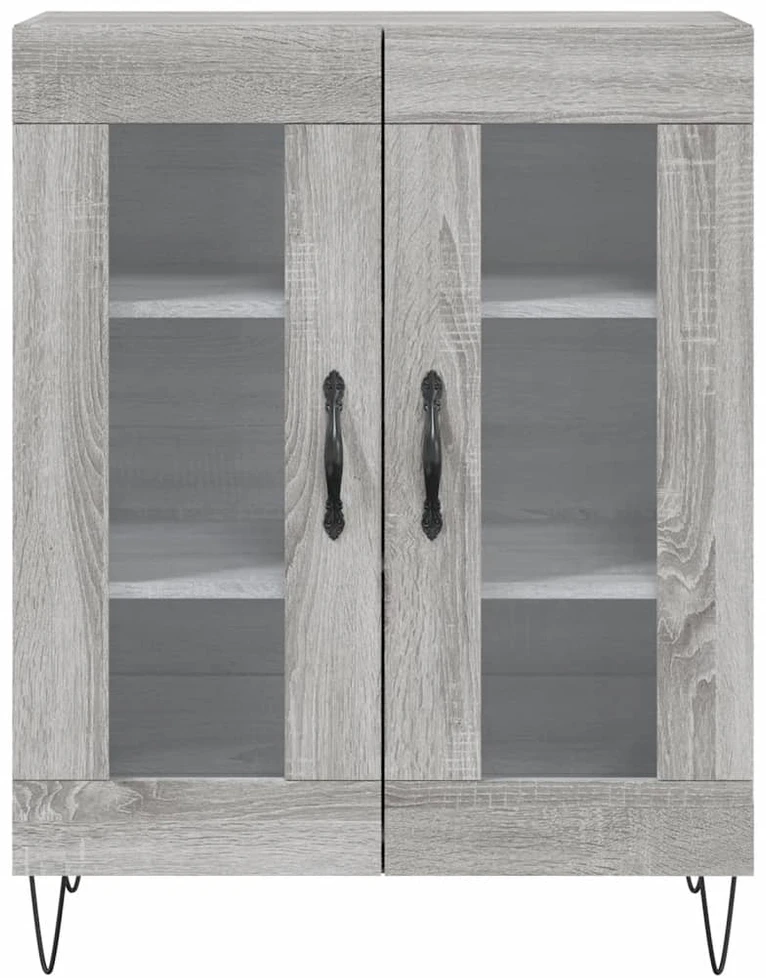 Komoda, pilkos ąžuolo spalvos, 69,5x34x180cm, apdirbta mediena