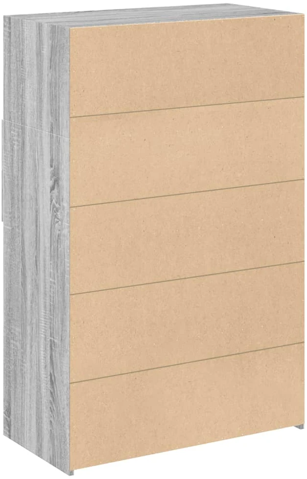 Komoda, pilkos ąžuolo spalvos, 80x42,5x124cm, apdirbta mediena