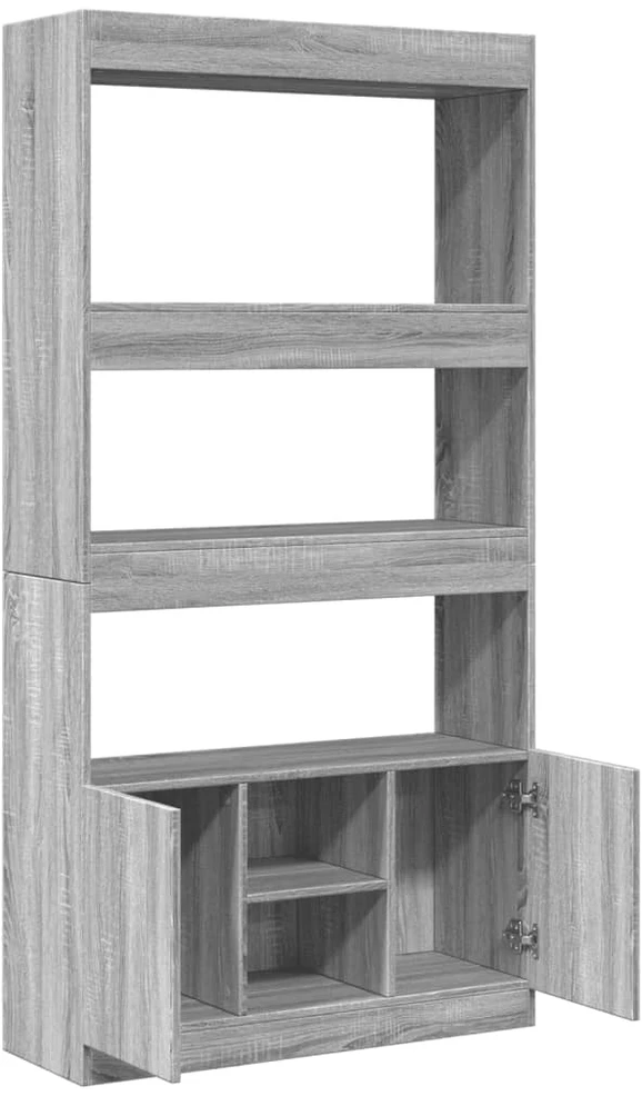 Komoda, pilkos ąžuolo spalvos, 92x33x180cm, apdirbta mediena