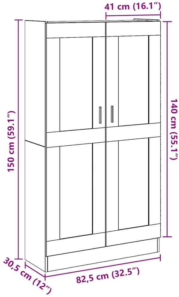 Komoda, sena mediena, 82,5x30,5x150 cm, inžinerinė mediena