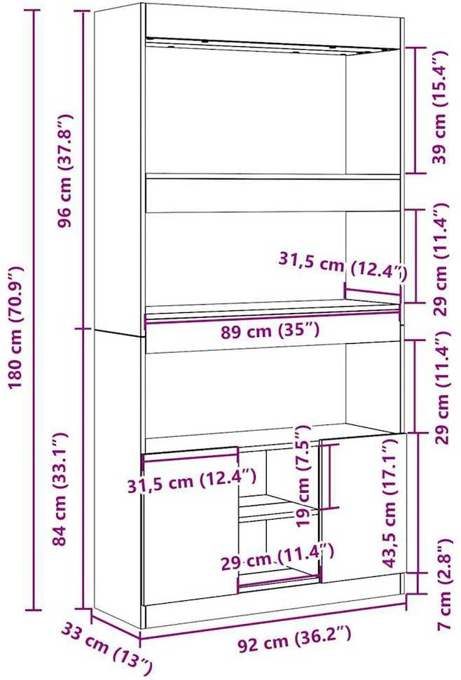 Komoda, sendintos medienos, 92x33x180cm, apdirbta mediena