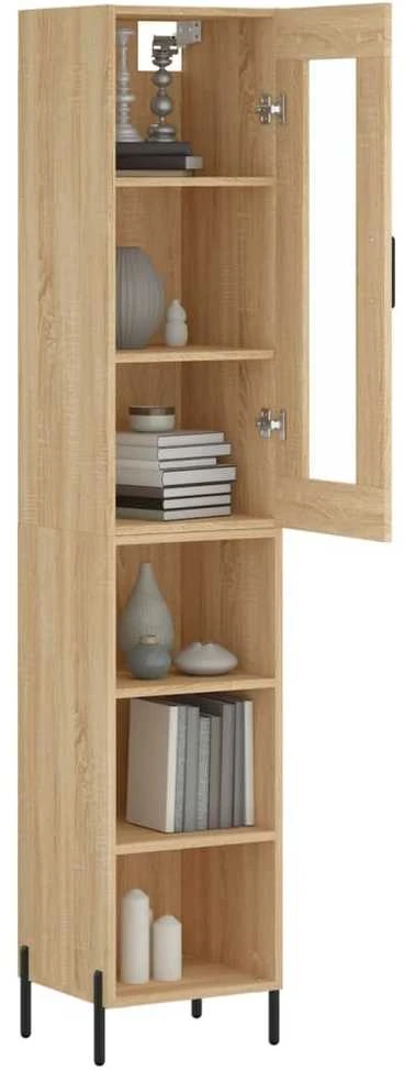 Komoda, sonoma ąžuolo spalvos, 34,5x34x180cm, apdirbta mediena