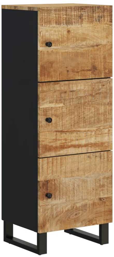 Komoda su 3 durelėmis, 40x33x110cm, mango masyvas ir geležis