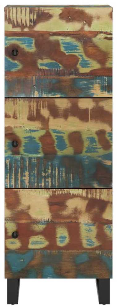 Komoda su 3 durelėmis, 40x33x110cm, perdirbta mediena/geležis