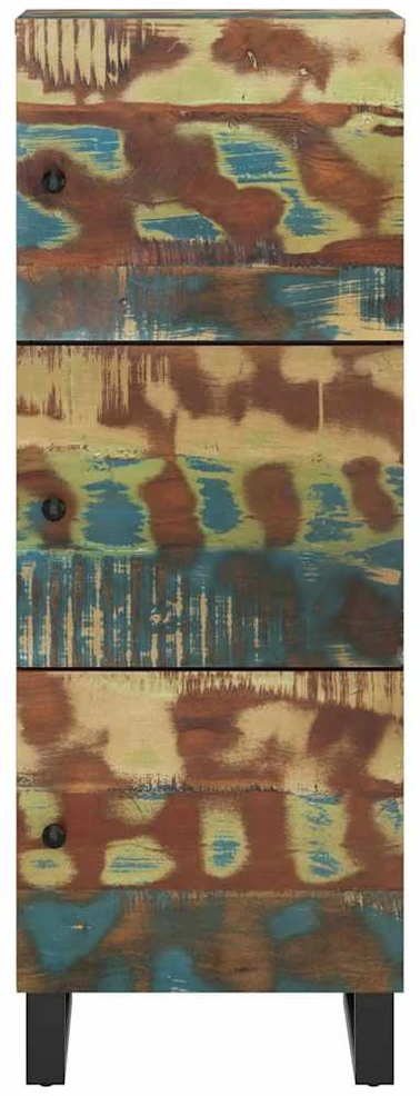 Komoda su 3 durelėmis, 40x33x110cm, perdirbta mediena/geležis