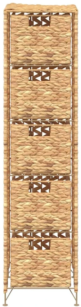 Komoda su 5 krepšiais, 25,5x37x100cm, vandens hiacintas