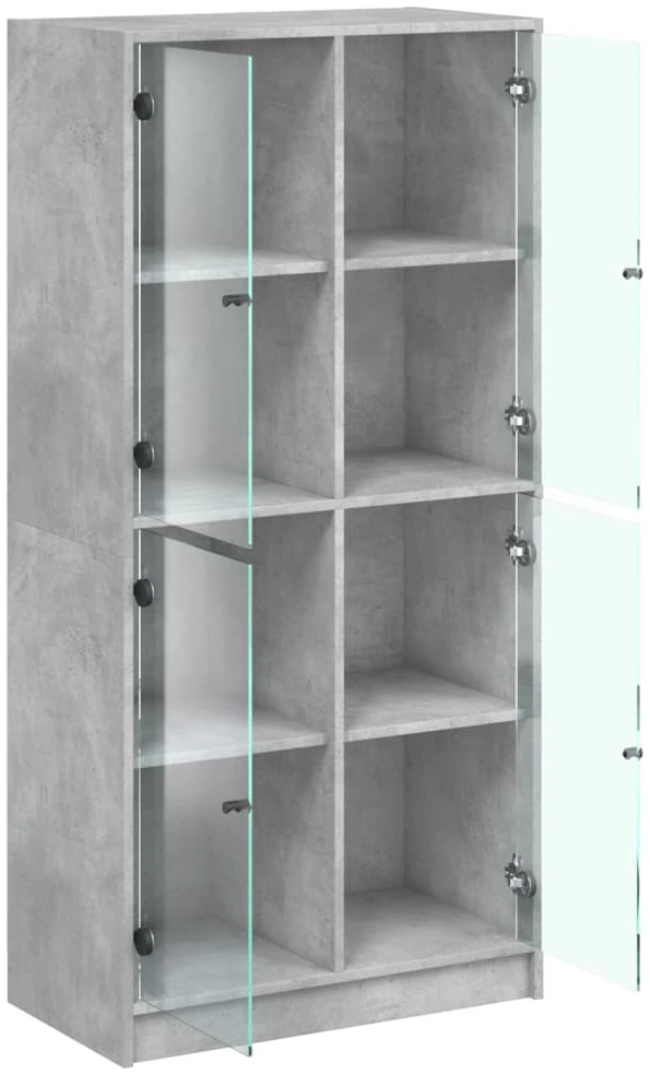 Komoda su durelėmis, betono, 68x37x142cm, apdirbta mediena