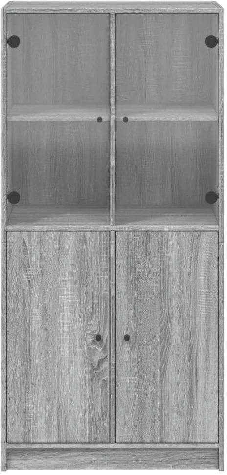Komoda su durelėmis, pilka ąžuolo, 68x37x142cm, mediena