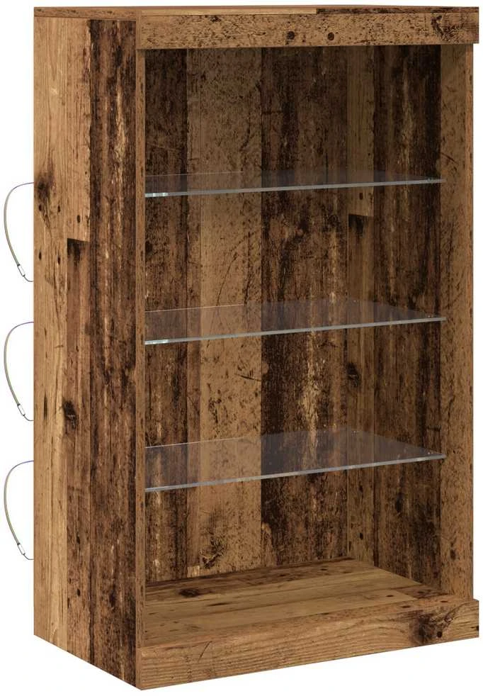 LED Bufetas Senas medis 60,5 x 37 x 100 cm Apdirbta mediena