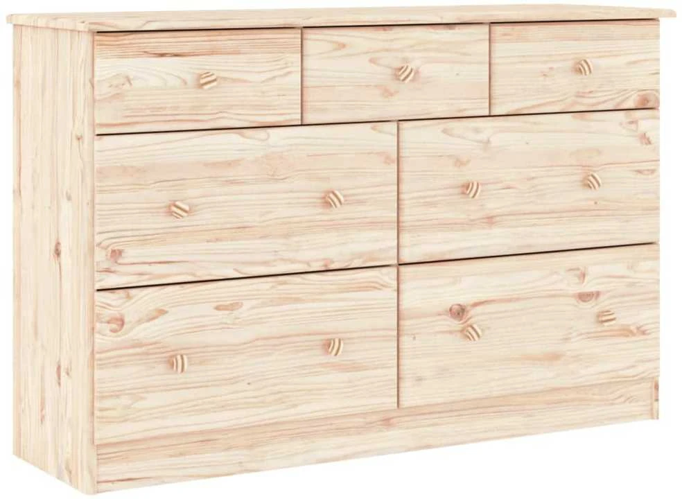 Komoda su stalčiais ALTA, 112x35x73cm, pušies medienos masyvas