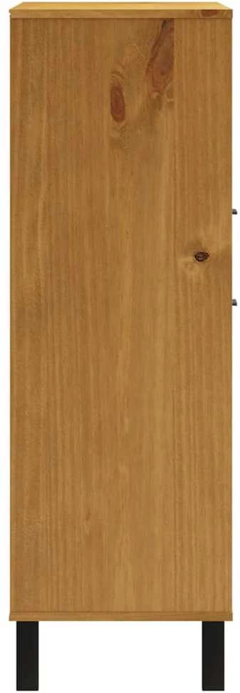 Komoda su stiklinėmis durelėmis FLAM, 92x40x122,5cm, pušis