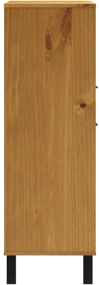 Komoda su stiklinėmis durelėmis FLAM, 92x40x122,5cm, pušis